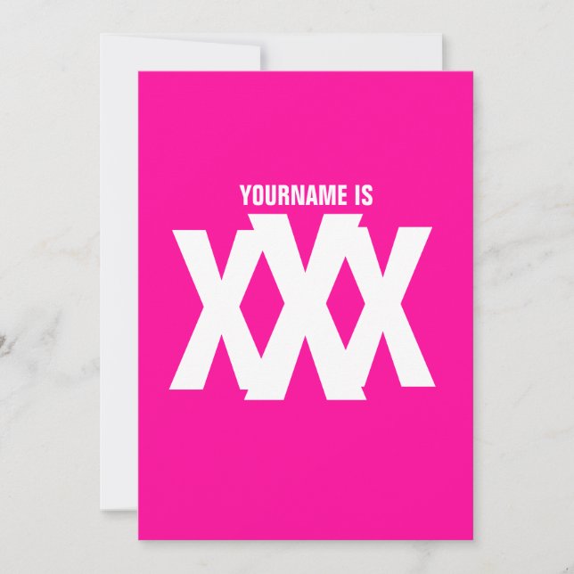 30th Birthday - Dirty 30 - Triple X Invitation (Front)