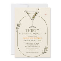 30th Birthday Dirty Martini Olive Green Cocktail