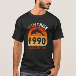 30th Birthday Dolphin Vintage 1990 Limited Edition T-Shirt