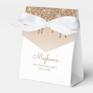 30th Birthday Elegant Gold Glitter Drip Script Favour Box