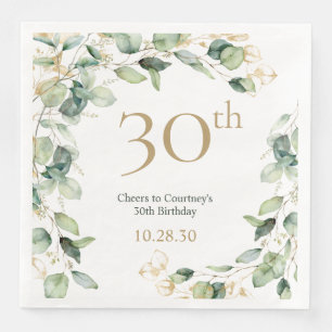 30th Birthday Eucalyptus Napkin