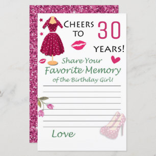 30th Birthday Favourite Memory of the Birthday Gir