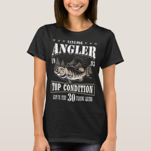 30th birthday fishing 80 Year Old fisherman 1993 T-Shirt