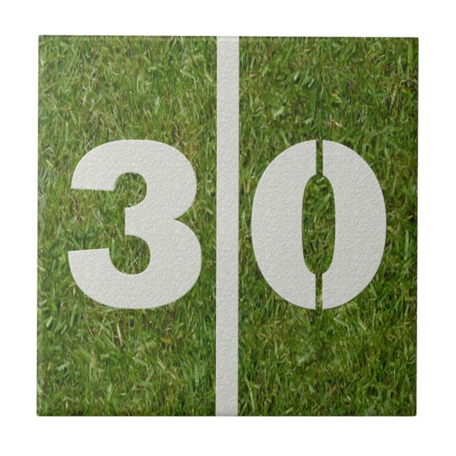 30th Birthday Football Customisable Tile (Front)