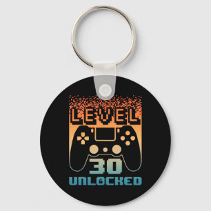 30th Birthday For Men Level 30 Unlocked Gamer 30 Y Key Ring