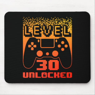 30th Birthday For Men Level 30 Unlocked Gamer 30 Y Mouse Pad