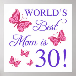 30th Birthday For Mum Poster