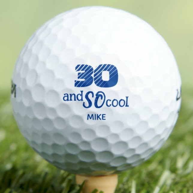 30th Birthday Friend Gift – Blue Cool 30 Years Golf Balls (Creator Uploaded)
