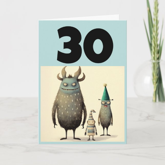 30TH BIRTHDAY FUNNY GREETING CARD (Front)