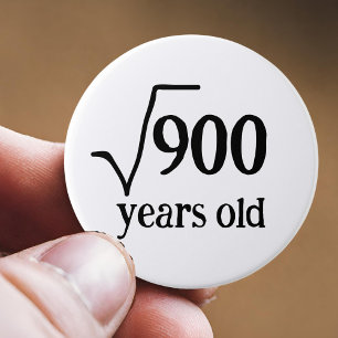 30th birthday funny thirtieth math square root 7.5 cm round badge