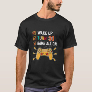 30th Birthday Gamer Boys Mens Game Retro Level Up T-Shirt