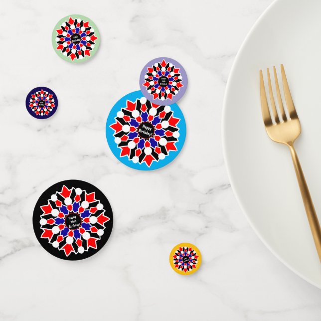 30th Birthday Geometric Floral Table Confetti (Group)