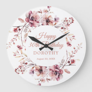 30th Birthday Gift Personalised Wall Clock