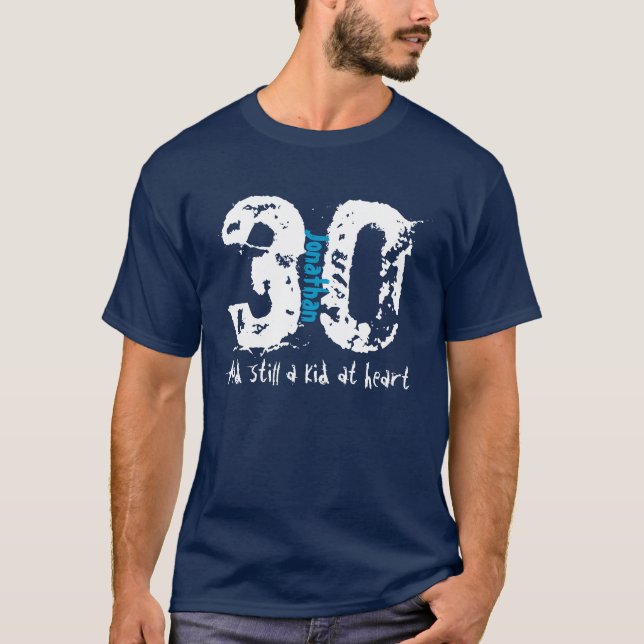 30th Birthday Gift Thirty Years Custom Name V006 T-Shirt (Front)