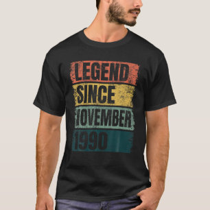 30Th Birthday Gifts Age 30 Years Legend Since Nove T-Shirt