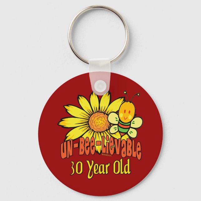 30th Birthday Gifts Key Ring (Front)