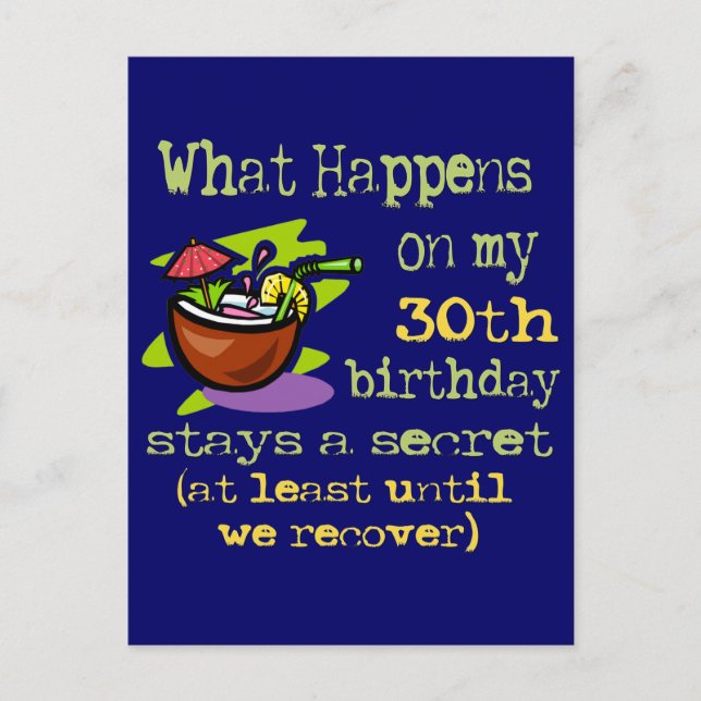 30th Birthday Gifts Postcard (Front)