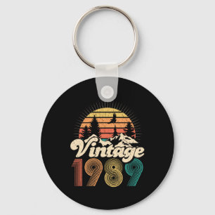30th Birthday Gifts - Vintage 1989 Hiking Women Me Key Ring