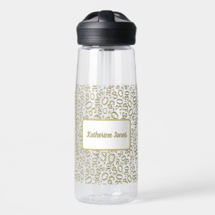 30th Birthday Gold & White Random Number Pattern Water Bottle