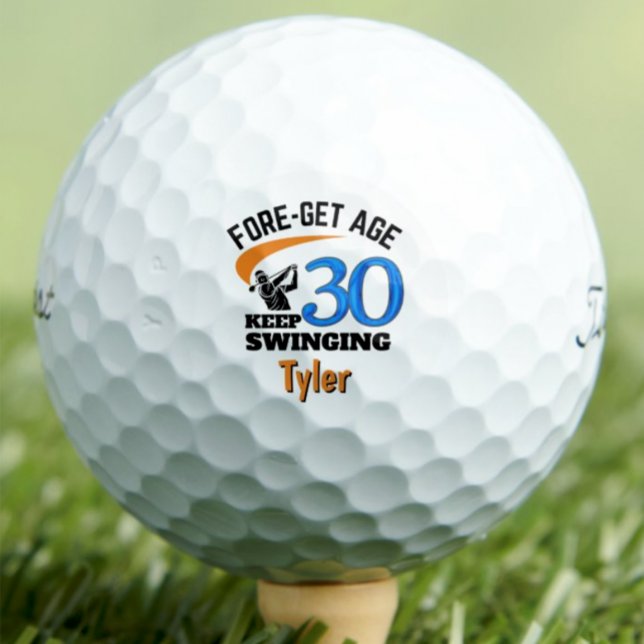 30th Birthday Golf Balls 30 Years Funny Gift Blue (Creator Uploaded)
