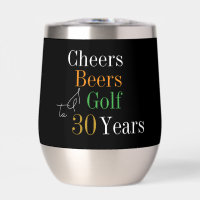 30th Birthday Golf Party Cheers Beers Black Gold