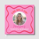 30th Birthday Guest Book Colourful Wavy Red Pink<br><div class="desc">Celebrate the big 3-0 in style with this custom 30th birthday guest book, perfect for preserving memories from your milestone birthday party. Let your guests leave heartfelt messages and well wishes in this beautiful birthday guestbook. This 30th birthday decor essential will be a cherished keepsake for years to come, capturing...</div>
