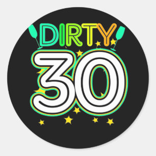30th Birthday Happy 30th Birthday Classic Round Sticker