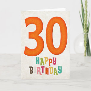 30th Birthday Happy Birthday Card Design