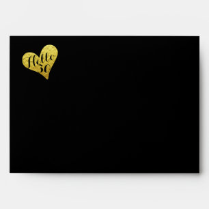 30th Birthday   Hello 30  Return Address Faux Gold Envelope