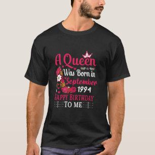 30th Birthday High Heel A Queen Was Born In Septem T-Shirt