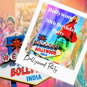 30th Birthday Indian Bollywood Colourful Party Invitation