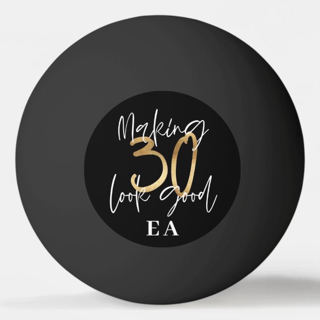 30th birthday initials personalised favour gift ping pong ball (Front)