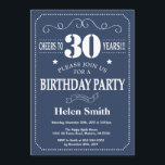 30th Birthday Invitation Blue and White<br><div class="desc">30th Birthday Invitation Blue and White Typography. Blue and White Background. Adult Birthday. Male Men or Women Birthday. Kids Boy or Girl Lady Teen Teenage Bday Invite. 13th 15th 16th 18th 20th 21st 30th 40th 50th 60th 70th 80th 90th 100th. Any Age. For further customisation, please click the "Customise it"...</div>