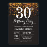 30th Birthday Invitation Gold Glitter<br><div class="desc">30th Birthday Invitation with Gold String Lights with Gold Glitter Background. Gold Birthday. Adult Birthday. Men or Women Bday Invite. 13th 15th 16th 18th 20th 21st 30th 40th 50th 60th 70th 80th 90th 100th, Any age. For further customisation, please click the "Customise it" button and use our design tool to...</div>