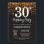 30th Birthday Invitation Gold Glitter<br><div class="desc">30th Birthday Invitation with Gold String Lights with Gold Glitter Background. Gold Birthday. Adult Birthday. Men or Women Bday Invite. 13th 15th 16th 18th 20th 21st 30th 40th 50th 60th 70th 80th 90th 100th, Any age. For further customisation, please click the "Customise it" button and use our design tool to...</div>