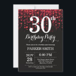30th Birthday Invitation Red Glitter<br><div class="desc">30th Birthday Invitation with Red String Lights with Red Glitter Background. Red Birthday. Adult Birthday. Men or Women Bday Invite. 13th 15th 16th 18th 20th 21st 30th 40th 50th 60th 70th 80th 90th 100th, Any age. For further customisation, please click the "Customise it" button and use our design tool to...</div>