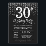 30th Birthday Invitation Silver Glitter<br><div class="desc">30th Birthday Invitation with Silver String Lights with Silver Glitter Background. Silver Birthday. Adult Birthday. Men or Women Bday Invite. 13th 15th 16th 18th 20th 21st 30th 40th 50th 60th 70th 80th 90th 100th, Any age. For further customisation, please click the "Customise it" button and use our design tool to...</div>