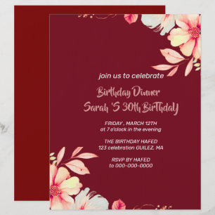 30th Birthday Invitation Template 30th Digital Inv Custom Letterhead