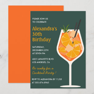 30th birthday invitations Cocktail Elegant Modern