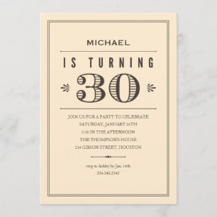 30th Birthday Invitations for Men