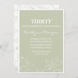 30th birthday invitations Modern Floral Elegant