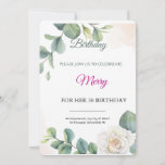 30th birthday invitations with green flowers<br><div class="desc">30th birthday invitations with green flowers; you can add your name,  and other informations if you want.</div>