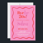 30th Birthday Invite Bye Bye 20s Wavy Border<br><div class="desc">Celebrate the big 3-0 in style with our vibrant and modern 30th birthday invitation. This unique and colourful invite is perfect for announcing your milestone birthday party. Whether you're going for a classy affair or a wild "dirty thirty" celebration, our editable invitation template allows you to customise the details. Send...</div>