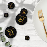 30th Birthday Legendary Black Gold Retro Confetti<br><div class="desc">For those celebrating their 30th birthday we have the ideal birthday party confetti with a vintage feel. The black background with a white and gold vintage typography design design is simple and yet elegant with a retro feel. Easily customise the text of this birthday gift using the template provided. Part...</div>