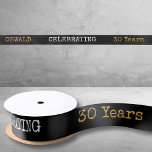 30th Birthday Legendary Black Gold Retro Satin Ribbon<br><div class="desc">For those celebrating their 30th birthday we have the ideal birthday party ribbon with a vintage feel. The black background with a white and gold vintage typography design design is simple and yet elegant with a retro feel. Easily customise the text of this birthday gift using the template provided. Part...</div>