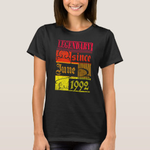 30th Birthday Legendary Since June 1992 Vintage Re T-Shirt