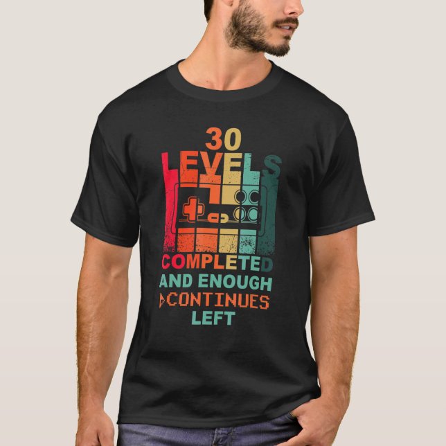 30th Birthday Level 30 Gamepad Retro Gamer T-Shirt (Front)