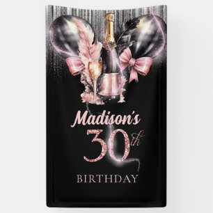 30th Birthday Luxury Rose Wine Party Sign