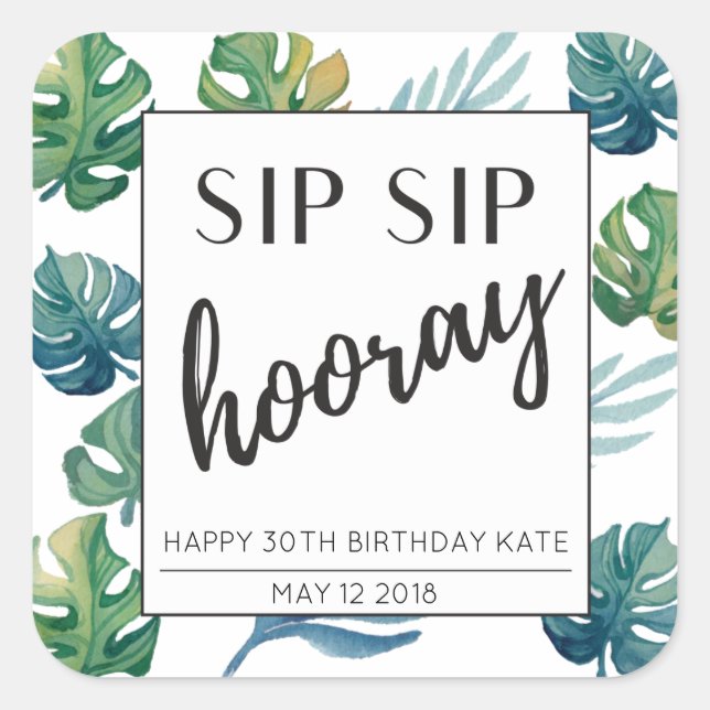 30th Birthday Mini Wine Label (Front)