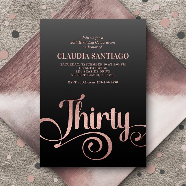 30th Birthday Modern Script Invitation (Creator Uploaded)